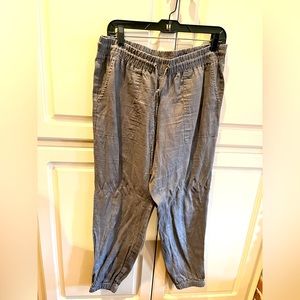Gray linen joggers